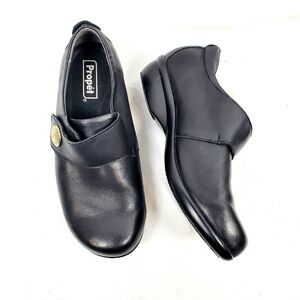 Propet Autumn Black Leather Wide Width Slip‎ On Loafer
